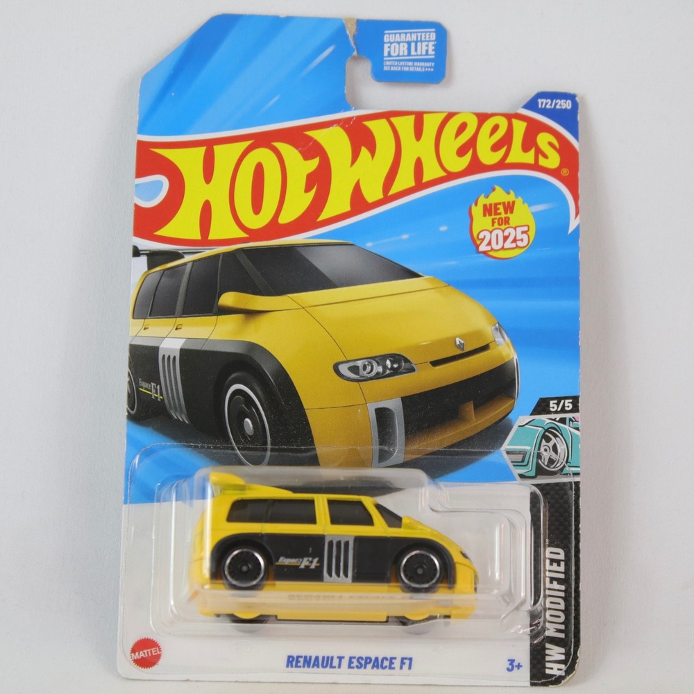 Hot Wheels Yellow Renault Espace F1 Toy Car - NEW